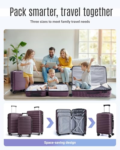 Luggage Sets 3 Pcs Suitcase with Wheels (3 Count)