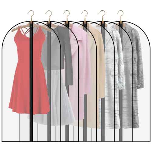 6Pcs Clear Garment Bags for Hanging Clothes