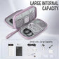 PU Leather Cable Organizer Double Layer Travel Pouch