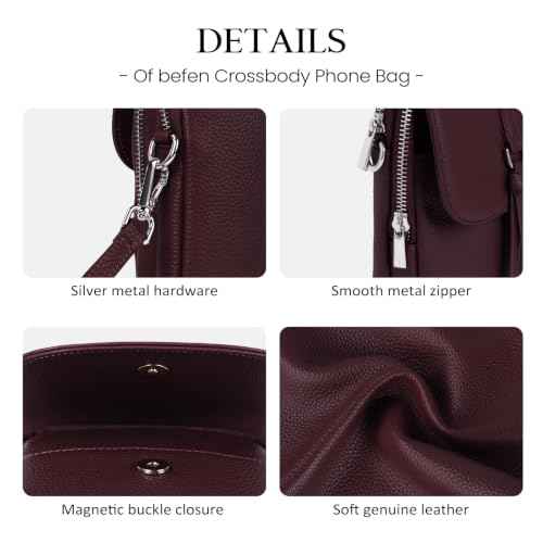 Genuine Leather Small Crossbody Bags for Women Travel Purse Phone