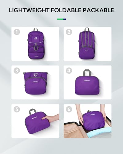 Large Lightweight Packable Hiking Backpack Foldable Travel Daypack