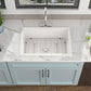 27"x19" White Undermount Kitchen Sink