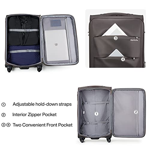 28 Inch Luggage with Spinner Wheels Expandable Large Suitcase with Wheels Softside Check in Luggage Rolling Suitcase with Lock Lightweight Travel Luggage for Men and Women