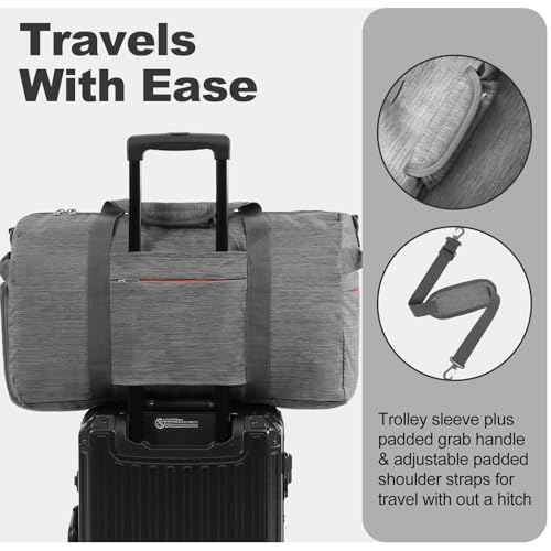 65L Foldable Duffle Bag with Shoes Compartment