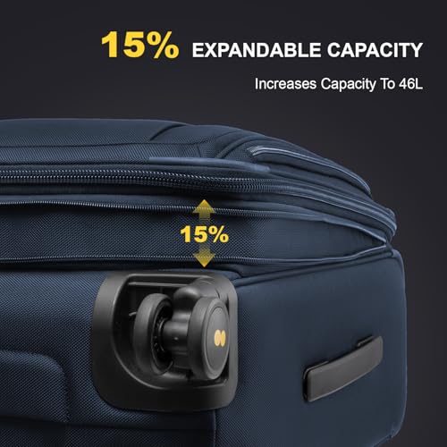 Softside Carry On Luggage 20" Expandable Suitcase with Wheels Blue