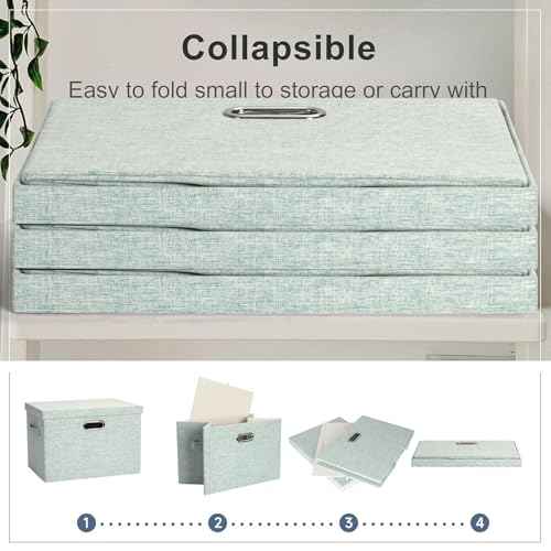 Storage Bins with Lids Fabric Closet Organizers Cubes Office Organization (3 Count)