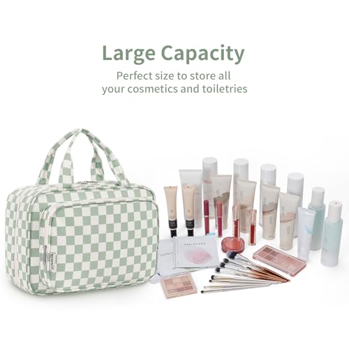 Travel Toiletry Bag for Women Large Hanging Makeup Bag Organizer Toiletries Bag for Full Size Essentials Accessories Cosmetics