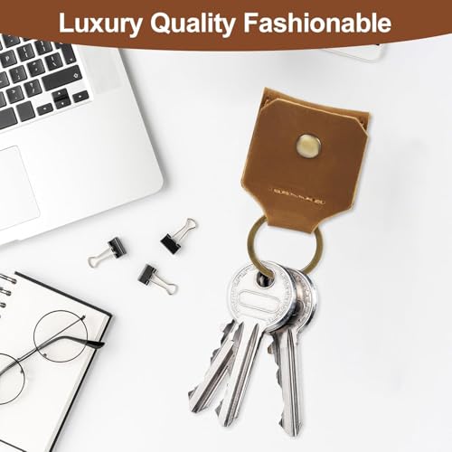 Genuine Leather SD Card Holder Keychain