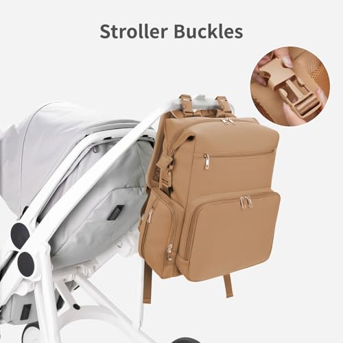 Neoprene Diaper bag Backpack Waterproof Baby Changing Bags for Mom and Dad with Changing Pad Large Travel Maternity Tote with Insulated Pockets and Organised Compartments
