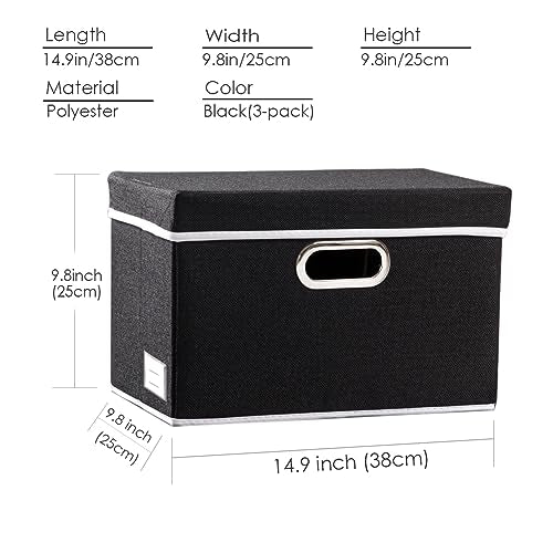 Foldable Storage Box with Lid [3 (3 Count)