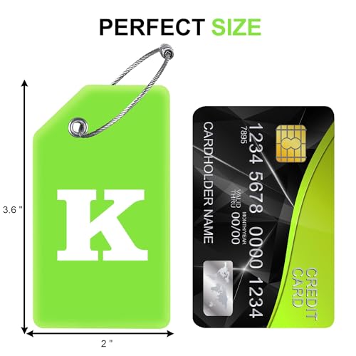 8 Pack Initial Luggage Tags for Suitcases Airplane Travel Essentials (8 Count)