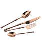 20 piece Copper Flatware Set 304 Stainless Steel Fork Spoon Cutlery Luxury Mirror Polished Silverware (4 Count)