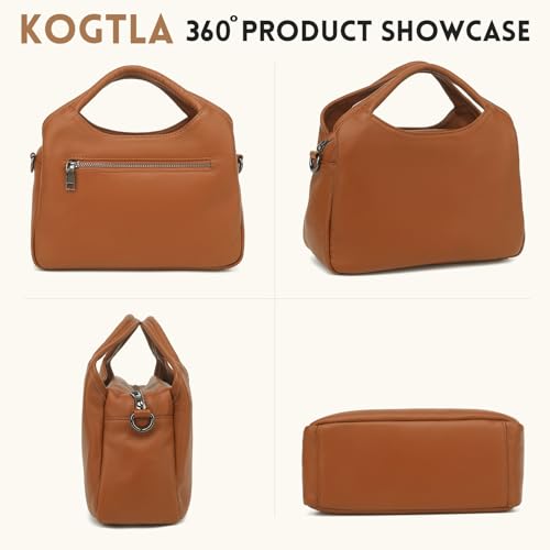 Genuine Leather Purses for Women with Detachable Satchel Strap