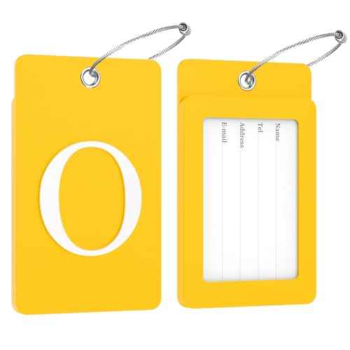 2 Pack Initial Luggage Tags for Suitcases Airplane Travel Essentials (2 Count)