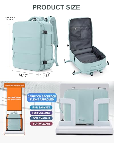 Large Travel Backpack Carry On for Women Man Gym Backpacks with Laptop Compartment Mochila de Viaje Teacher Personal Item Backpack Rucksack Airplane Accessories Must Haves Blue