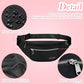 Large Crossbody Fanny Pack Belt Bag for Women Men with Silver Zipper