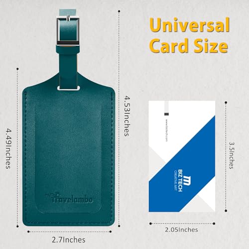 4 Pack Leather Luggage Tags for Suitcases Travel Labels (4 Count)