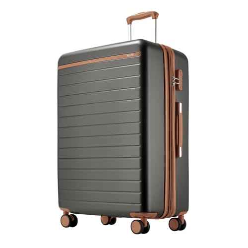 Large Suitcase 28in Expandable ABS+PC 8pcs Silent Wheels Grey