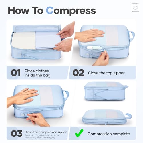 9 11 Set Compression Packing Cubes for Travel Essentials (9 Count)