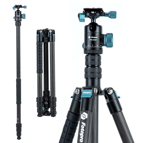73" 185cm Carbon Fiber Travel Tripod for Camera
