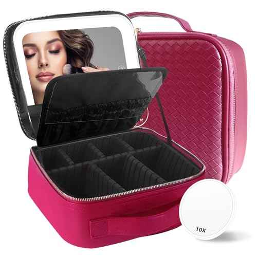 Travel Makeup Bag Cosmetic Bag Makeup Organizer Bag with Lighted Mirror