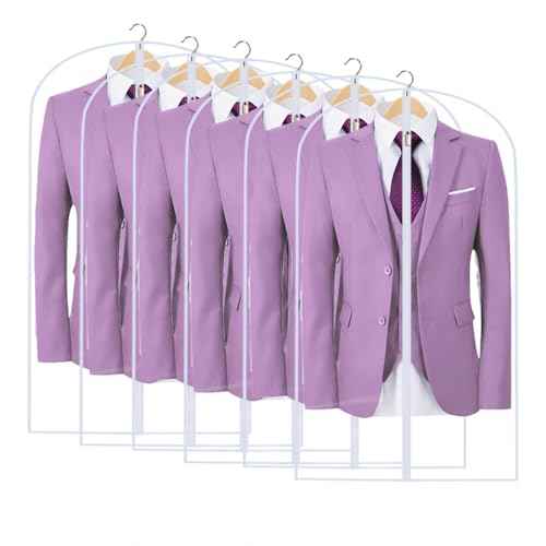 All Clear Garment Bags for Hanging Clothes (6 Count)