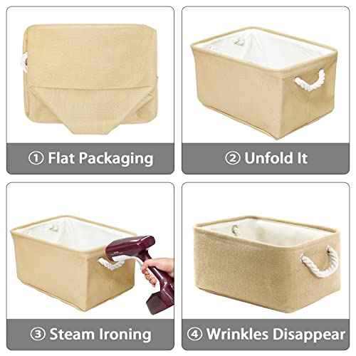 Decorative Basket Rectangular Fabric Storage Bin Organizer Basket with Handles for Clothes Storage