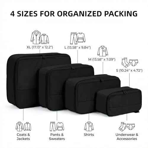 4 Piece Compression Packing Cubes for 3 (4 Count)