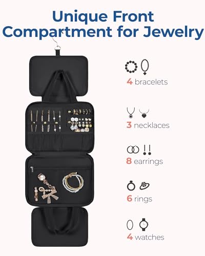 Travel Toiletry Bag with Jewelry Organizer