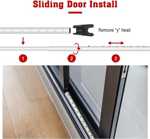 3-in-1 Door Security Bar, Security Door Stoppers & Door Barricade – Heavy Duty Adjustable Iron Security Lock Bar for Home Defense, Apartment & Travel Safety (2 Pack - White) (2 Count)