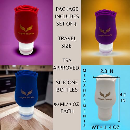 Silicone Travel Bottles for Toiletries (4 Count)