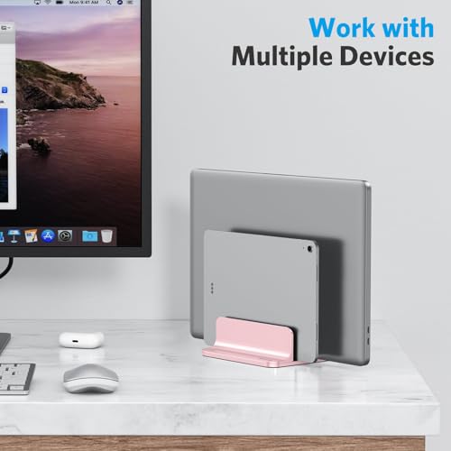 Dual Vertical Desk Laptop Stand Holder