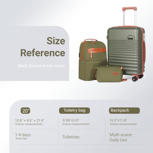 Carry On Luggage 22x14x9 Airline Approved Suitcase with Wheels