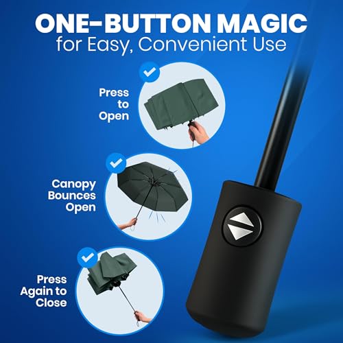 Windproof Compact Umbrellas for Rain (2 Count)