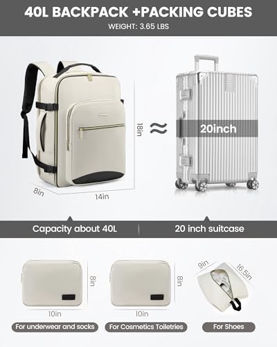 Travel Backpack for Women & Men 40L