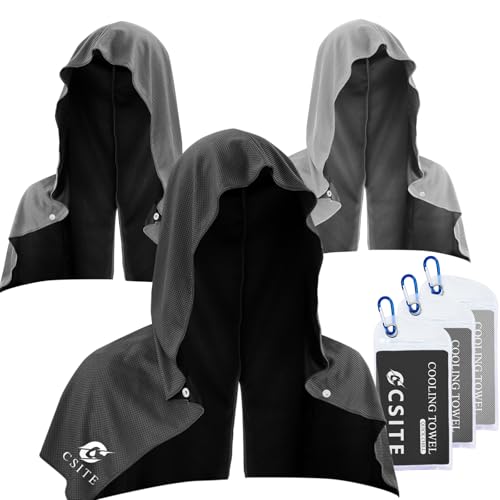 3 Pack Cooling Hoodie Towels for Neck and Face (3 Count)