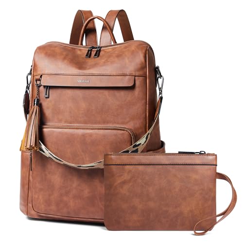 Vegan Leather Laptop Backpack for Women 15.6 inch Work Backpack Fashion Travel Backpack Purse for Travel College Work