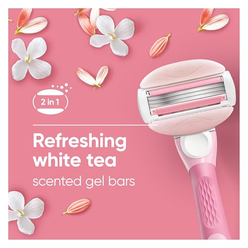 ComfortGlide White Tea Women's Razor 1 Handle + 4 Blade Refills (5 Count)