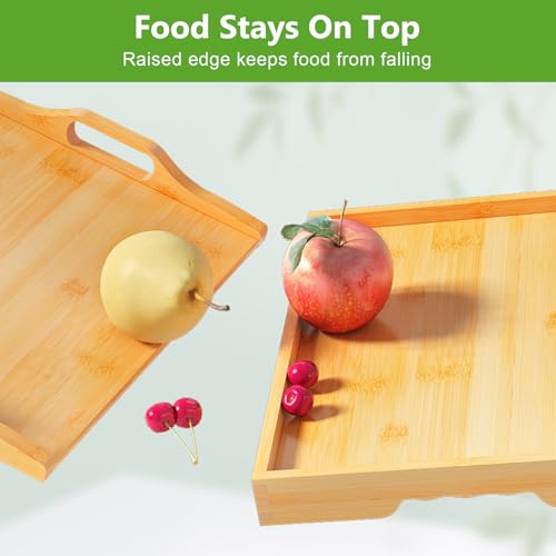 Bamboo Bed Tray Tables with Folding Legs (2 Count)