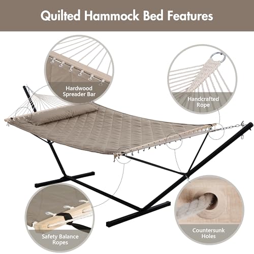 Outdoor Hammock Two Person Hammock with 12FT Steel Stand