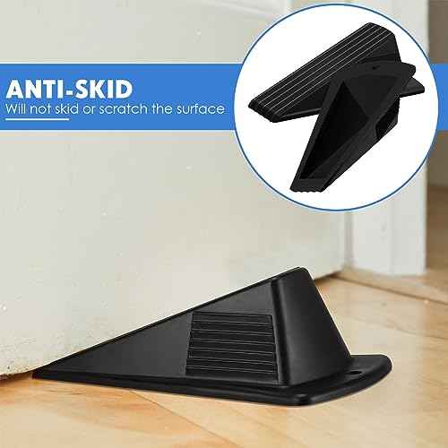 24 Pcs Heavy Duty Rubber Door Stops Wedge Stackable (24 Count)