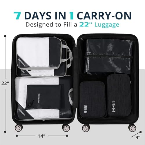 7 Set Compression Packing Cubes for Travel (7 Count)