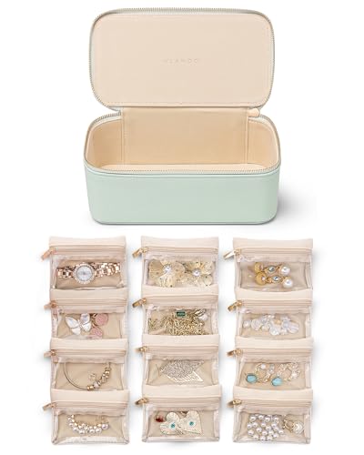 Jewelry Travel Organizer with Clear 12 Velvet Bags