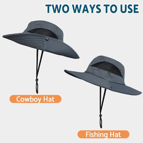 Sun Hats for Men Women Wide Brim Bucket Hat Beige
