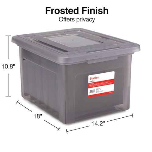 Plastic File Box with Snap Lid (4 Count)