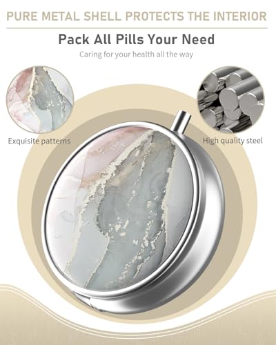 Pill Box 3 Compartment Portable Travel Medicine Box with Mirror