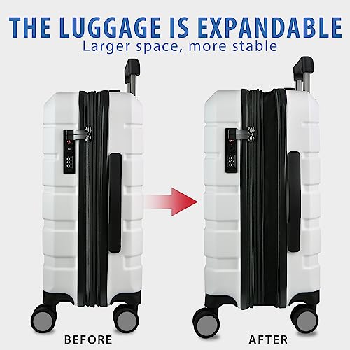 Hardside Expandable Carry On Luggage with Spinner Wheels & Built