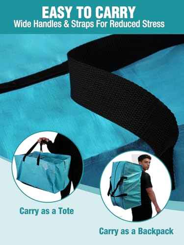 10 Pack Extra Large Moving Bags with Backpack Straps & Handles (10 Count)