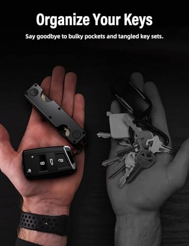 Key Organizer Key Holder Compact Key Case Minimalist Metal Key Chain Key Holder for Keychain Secures 8