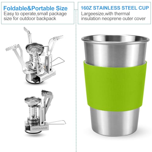Camping Cookware Stove Set with 1.2L